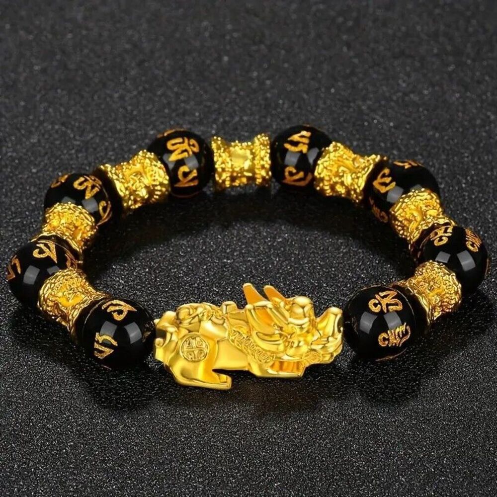 Lucky Dragon Bead Bracelet with Dragon Charms